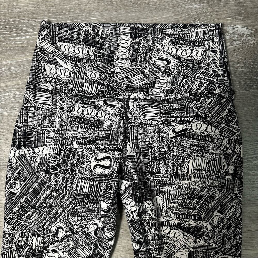 Lululemon Wunder Train High-Rise Crop 21" Tear It Up Alpine White Black - Picture 4 of 10